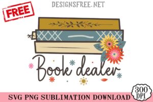 Free Book Dealer Flowers SVG PNG Cricut