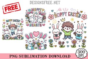 Bunny Hoppy Easter PNG Free