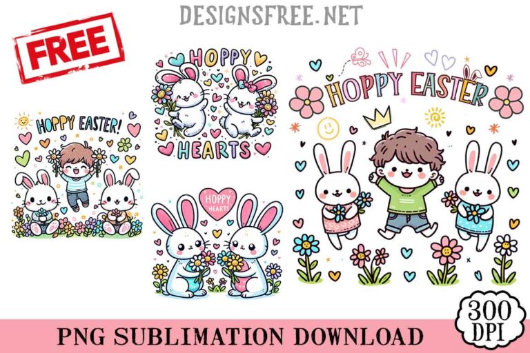 Bunny Hoppy Easter PNG Free