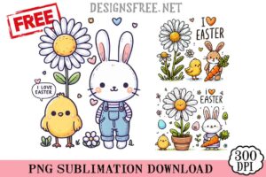 I Love Happy Easter PNG Free Bundle