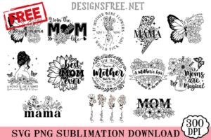 If-Mother-Were-Flowers-Mother's-Day-SVG-Bundle-Black