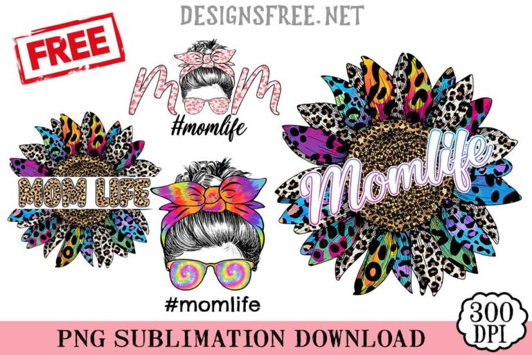 Mom Life Sunflower Leopard PNG