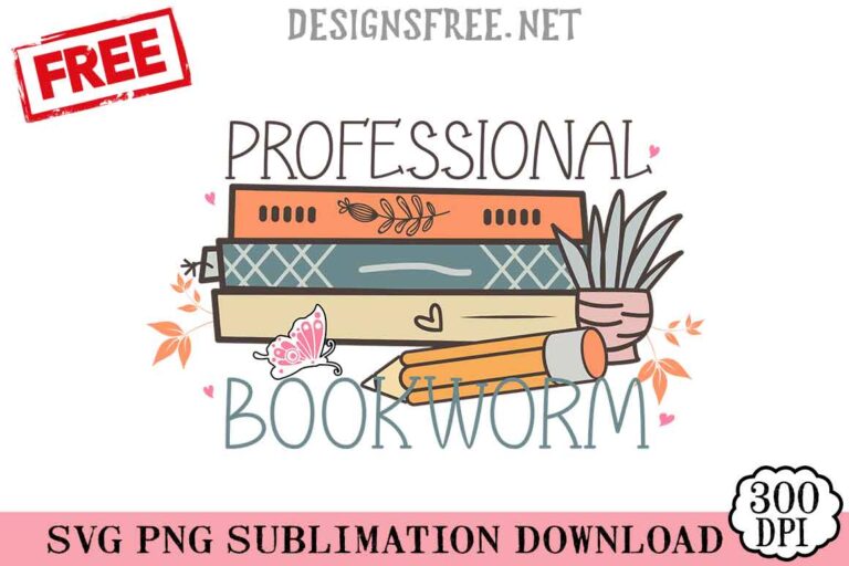 Free Professional Bookworm SVG PNG Cricut