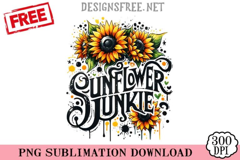 Free Retro Sunflower Junkie PNG Art
