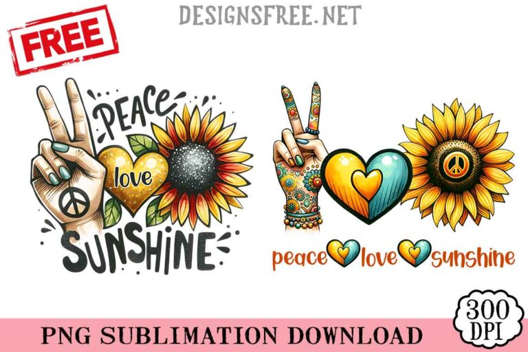 Free Retro Peace Love Sunshine PNG