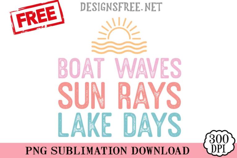 Boat-Waves-Sun-Rays-Lake-Days-svg-png-free