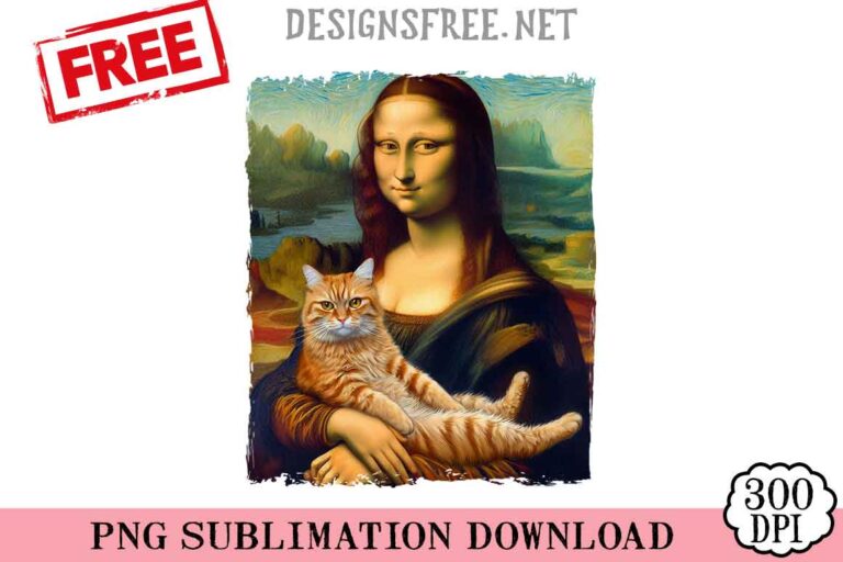 Mona-Lisa-With-Orange-Cat-svg-png-free