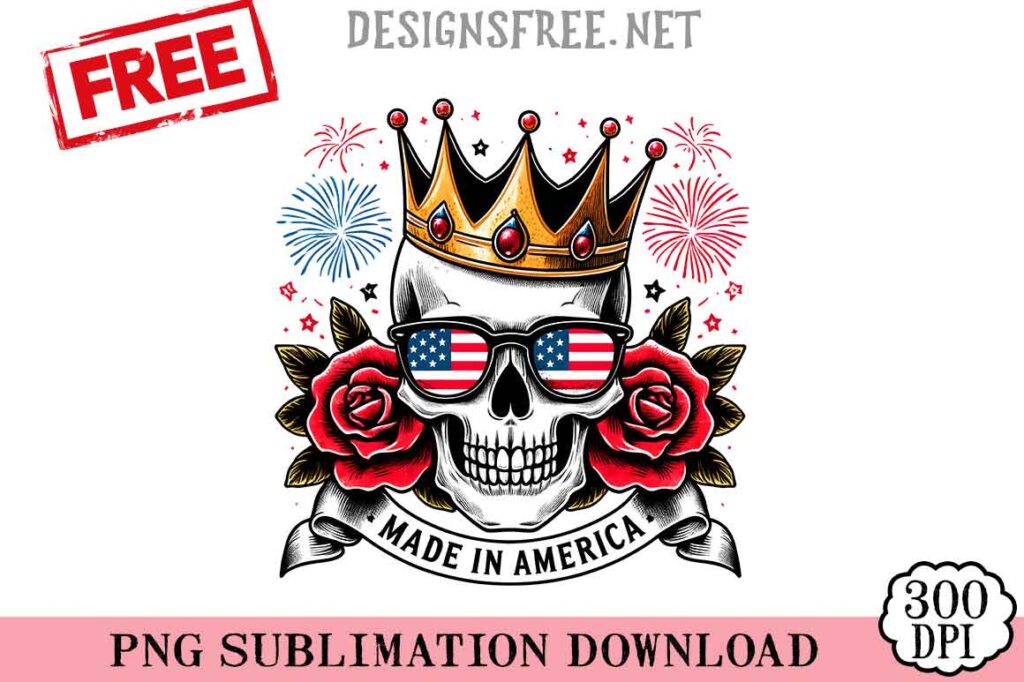 Rose-Skull-Made-In-America-svg-png-free