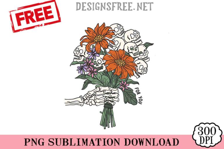 Skeleton-Flower-For-You-svg-png-free