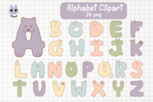 Alphabet-cute-animal-Font