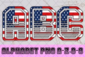 American-Flag-Alphabet-Font