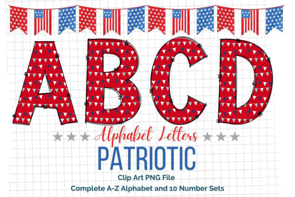 American-Flag-Doodle-USA-Alphabet-Font
