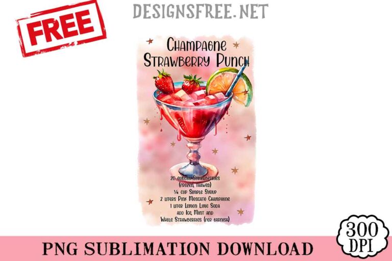 Champagne-Strawberry-Punch-svg-png-free