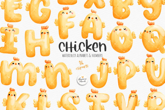Chicken-alphabet-Chicken-Font