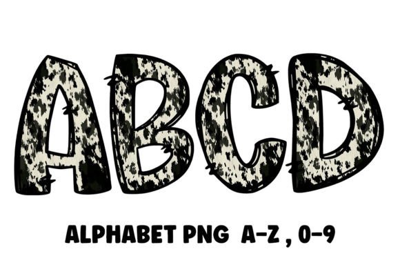 Cowhide-alphabet-doodle-font