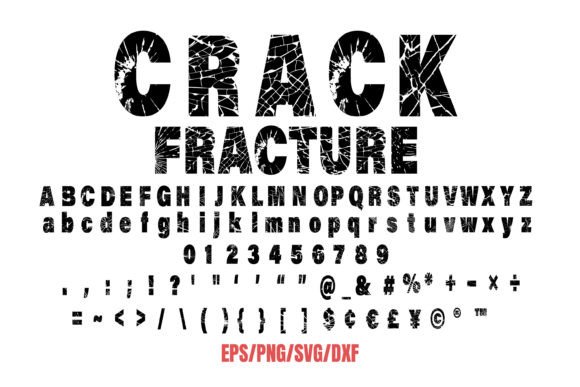 Cracked-Alphabet-distressed-font