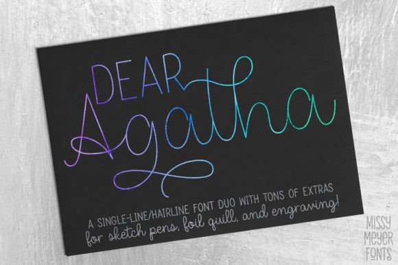 Dear-Agatha-single-Line-Fonts