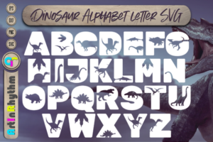 Dinosaurs-Alphabet-letter-Dino-Font