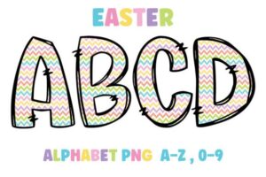 Easter-alphabet-doodle-font-pastel-color