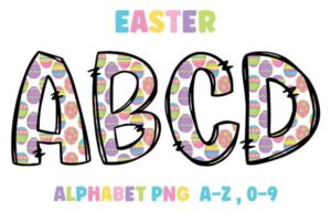 Easter-egg-alphabet-doodle-letter-font
