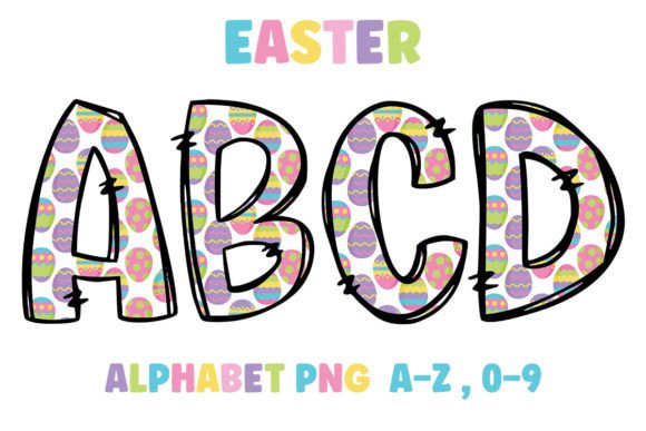 Easter-egg-alphabet-doodle-letter-font