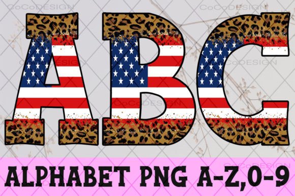Leopard-American-Flag-Alphabet-Font
