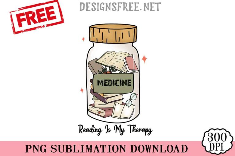 Medicine-Reading-Is-My-Therapy-png-free