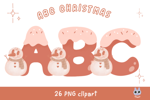 Pink-Christmas-Alphabet-snowman-font