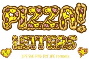 Pizza-Illustration-Lettering-Font