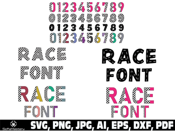 Race-Track-Road-Checkered-Alphabet-Font