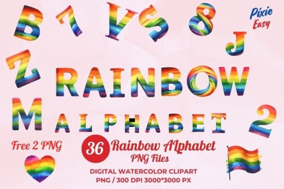 Rainbow-Alphabet-Cute-Font