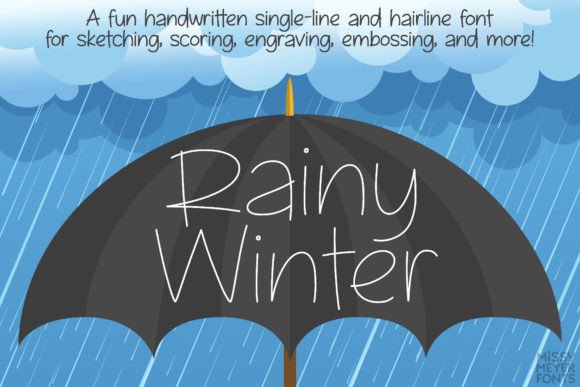 Rainy-Winter-single-Line-Fonts