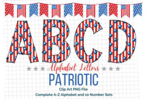 Star-American-Flag-Doodle-Alphabet-Font