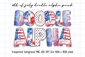Watercolor-4th-of-July-Doodle-font