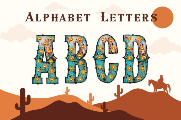 Western-Alphabet-Doodle-Rust-Cowboy-Font